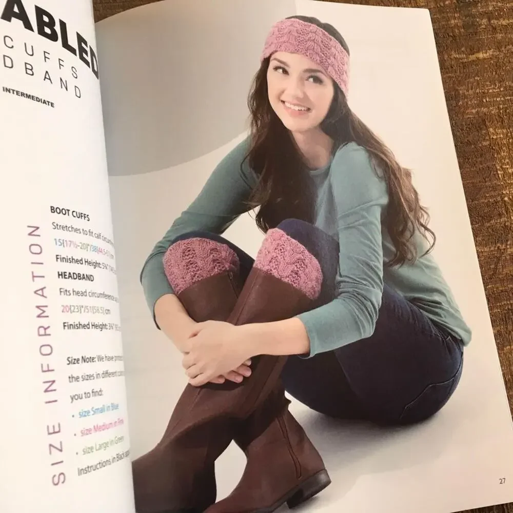Leisure Arts Knit Accessories Pattern Book Knitting Scarf Hat Mittens Mitts Cowl